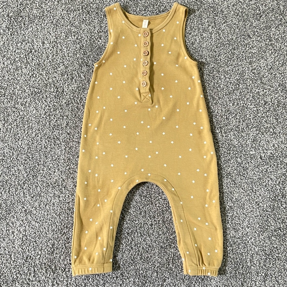 QUINCY MAE yellow romper size 6-12 months. Worn once.